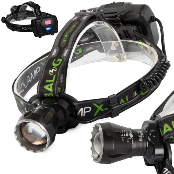 LED-huvudlampa / Pannlampa - Uppladdningsbar