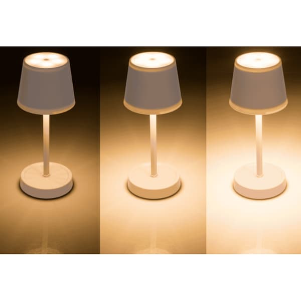 Oppladbar bordlampe med justerbar lysstyrke og LED-belysning
