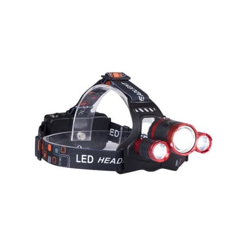 libox LB0106 - huvudficklampa - LED - kallt vitt ljus - svart, röd
