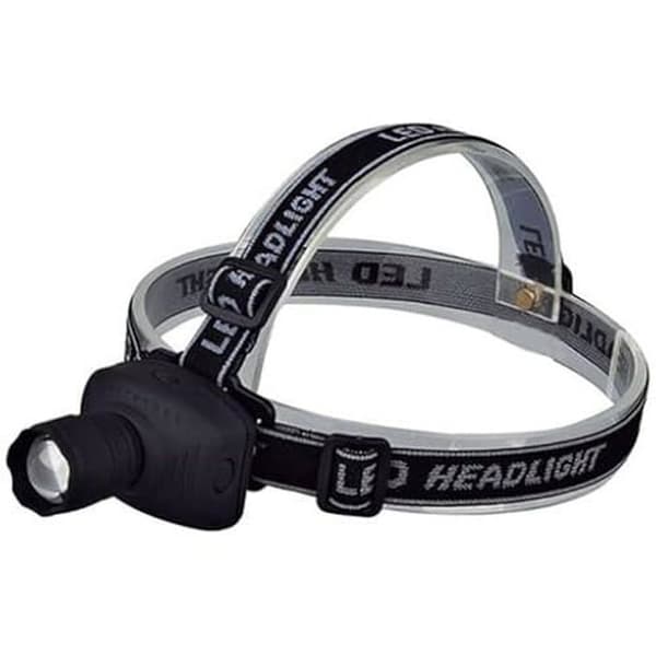 TM Electron LED frontljus med zoom och justerbar rem, Svart
