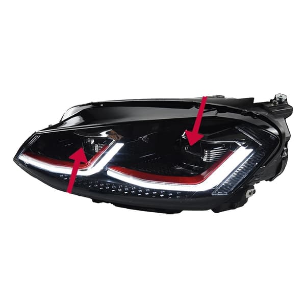 AKD Huvudlampa, LED-ljusstyrka, Hållbar konstruktion,GTI RED ALL LED, Lhd, 12W