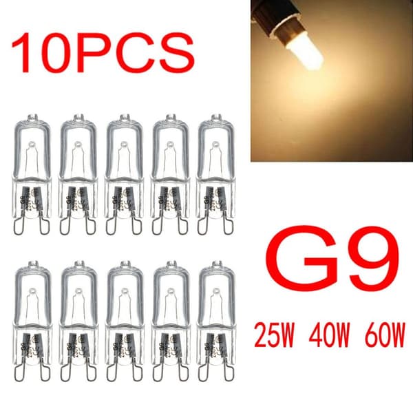10-Pack G9 Halogenpærer 220-240V 25W 40W 60W Varmt hvidt lys Optimal belysning