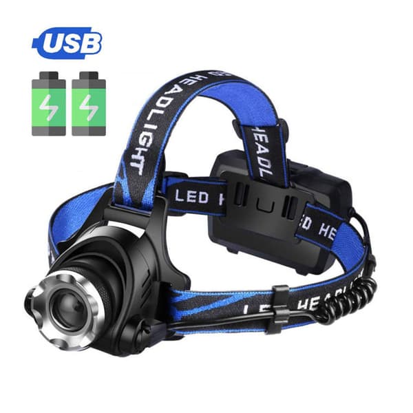 LED-hodelykt med oppladbart batteri, 10 W, 300 lm, justerbart lampehode