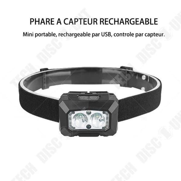 TD® Pannlampa med rörelsesensor, 5 ljuslägen, uppladdningsbar och vattentät