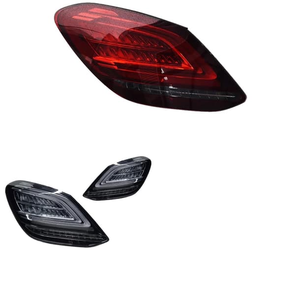 Bakljusmontering för Benz W205, dynamisk blinkersignal, LED-bromsljus,För 19-21 svart