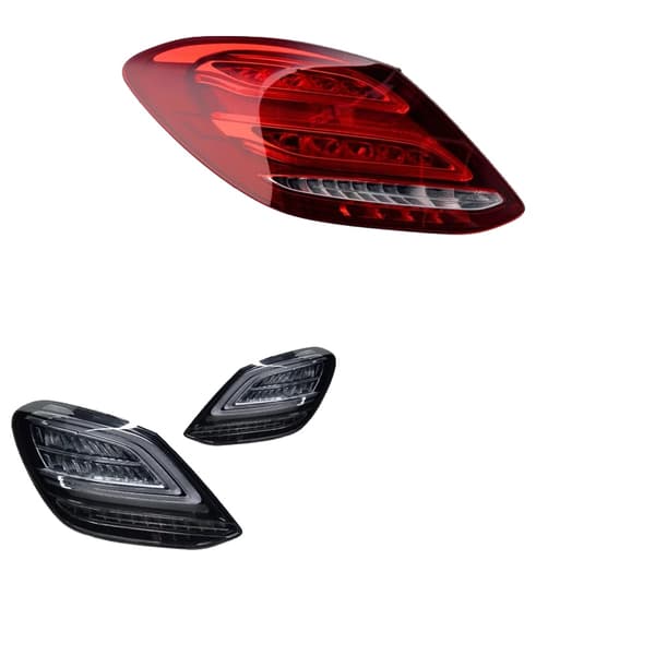 Bakljusmontering för Benz W205, dynamisk blinkersignal, LED-bromsljus,För 15-18 svart