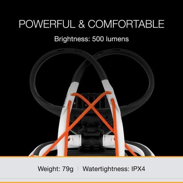 Flerstrålkastare - PETZL - IKO CORE - 500 lumen - Airfit pannband - Uppladdningsbart batteri ingår - Svart och vitt