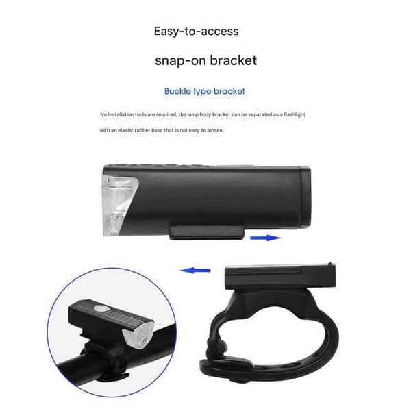 Polkupyörän ajovalo USB-ladattava säädettävä kolminopeuksinen yövalo