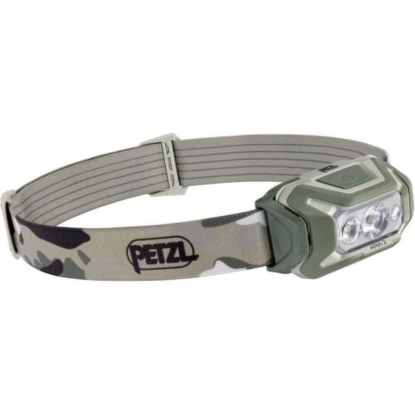 Vedenpitävä otsalamppu - PETZL - ARIA 2 - 450 lumenia - Sisältää 3 AAA/LR03-paristoa - Maastokuvio Maastoväri