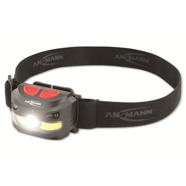 Huvudlampa - ANSMANN - HD250RS - Uppladdningsbar USB - 4W COB - IP54 vattentålig