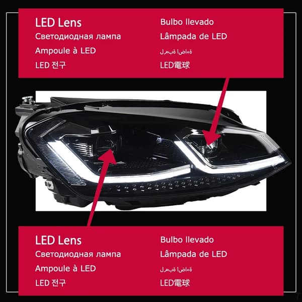 AKD-päälamppu, LED-kirkkaus, kestävä rakenne,Tsi hopea kaikki LED, LHD, 12W