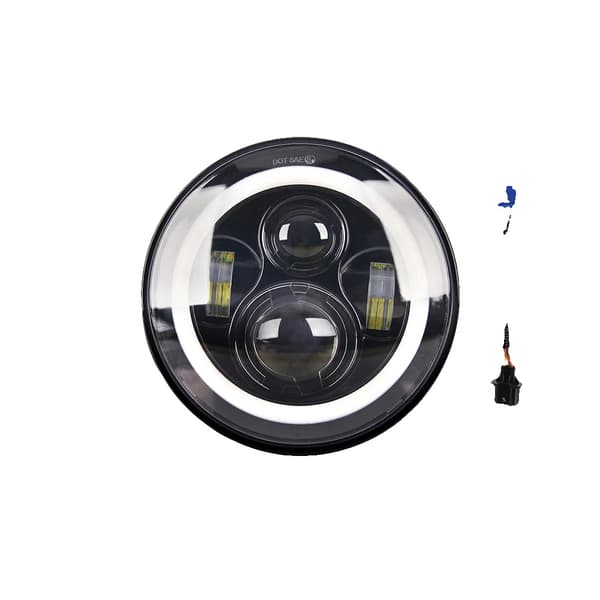 LED-forlygte, 80W effekt, høj- og lavstråle, 7 tommer diameter,1 Stykke