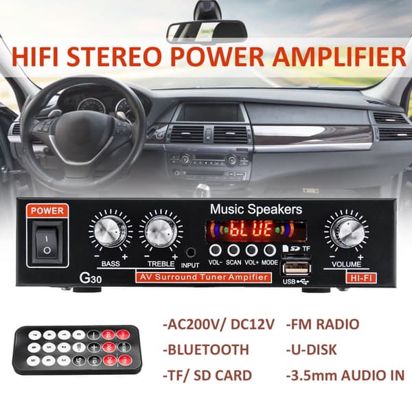 2CH HiFi Audio Stereo Power Mini Digitaalinen vahvistin Vahvistin Basso bluetooth Auton koti