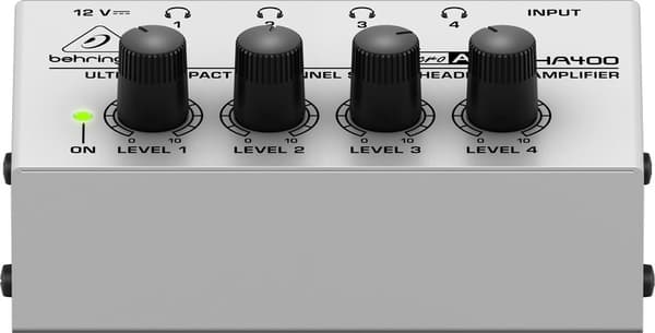 Behringer HA400 - Ultrakompakt 4-kanals stereohörlursförstärkare