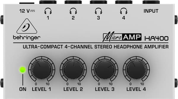 Behringer HA400 - Ultrakompakt 4-kanals stereohörlursförstärkare