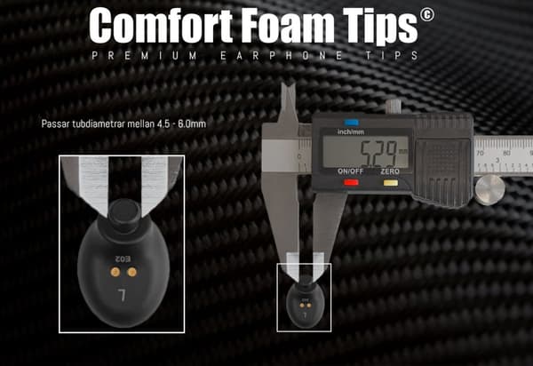 Comfort Foam Tips©  Small 3-pack - Kuulokepehmusteet True Wirelessille