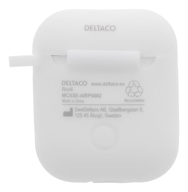 Silikonskal för AirPods 1/2, nyckelringshål, greppvänlig