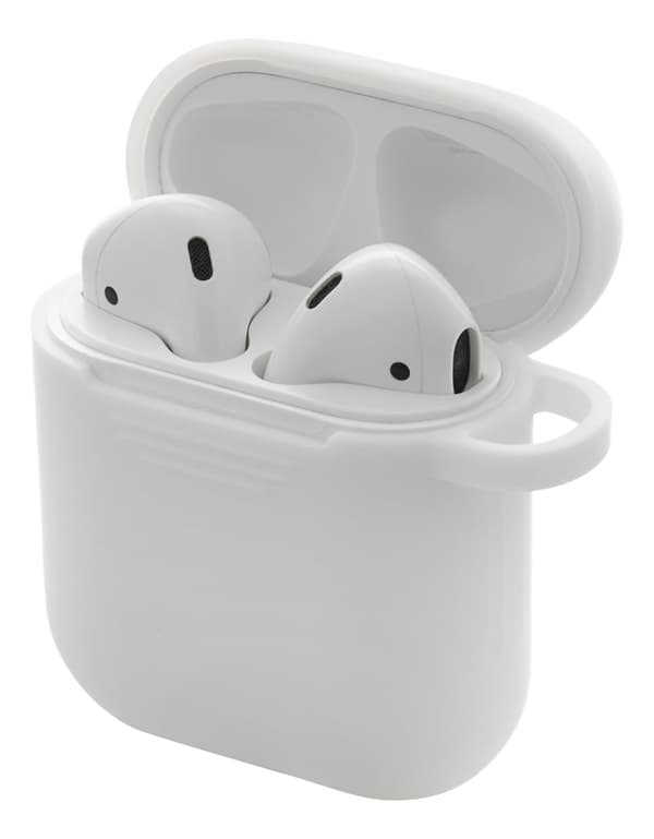 Silikonskal för AirPods 1/2, nyckelringshål, greppvänlig