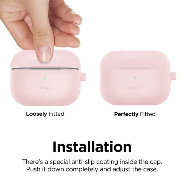 ELAGO Skyddsväska för Airpod Pro med Hängare Rosa