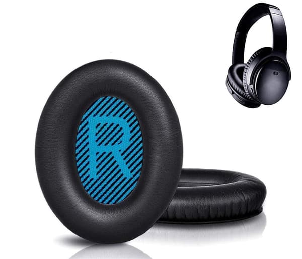INF Kvalitets-øreputer for Bose QC 35/25/15 hodetelefoner 1 par Svart + blå