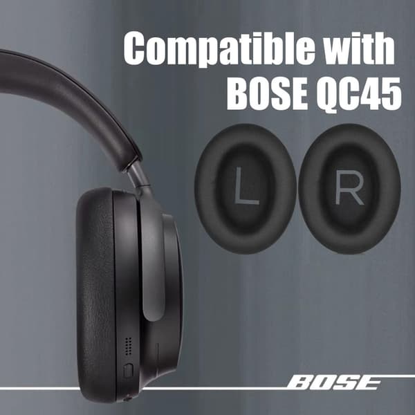 INF Mustat korvatyynyt Bose QC45 -kuulokkeille