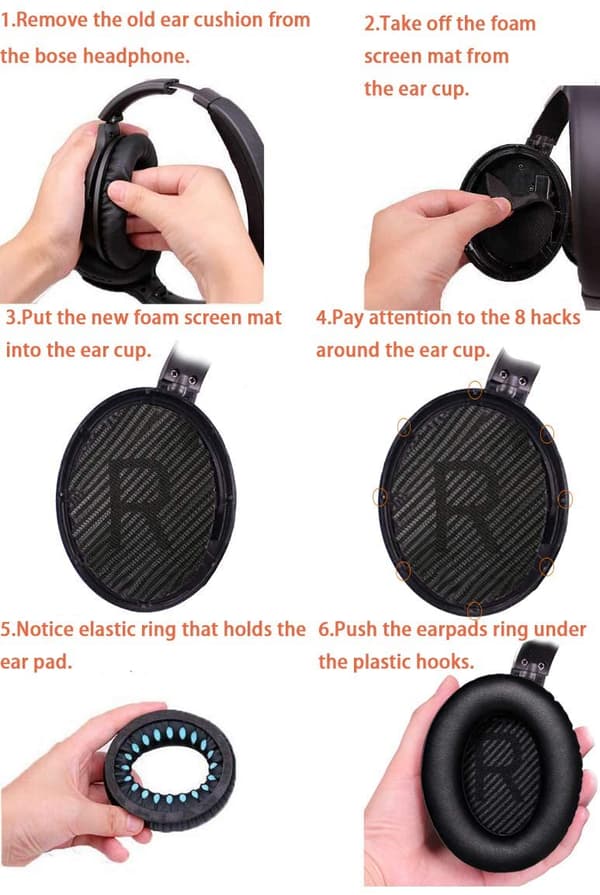 INF Ørepuder til Bose QC35 I/II, QC25, QC15, QC 2 AE 2, AE 2i, AE 2w, SoundTrue, SoundLink