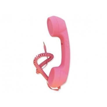 Gul kitsch trådad telefonlur.