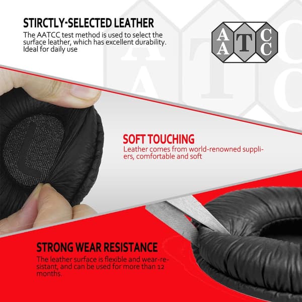 INF Öronkuddar för JBL T450BT/T500BT/Tune 600BTNC Läder Hörlurar Reservkuddar Svart SvartJBL T450BT/T500BT/Tune 600BTNC