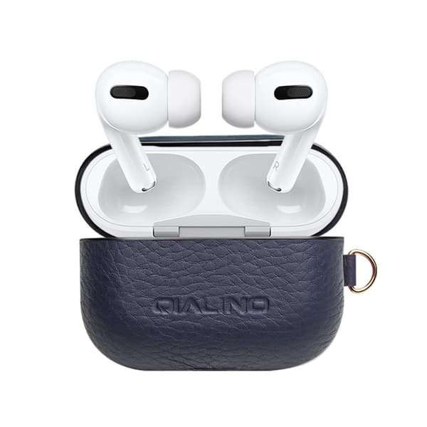 SKALO AirPods Pro QIALINO Cover i ægte læder - Blå