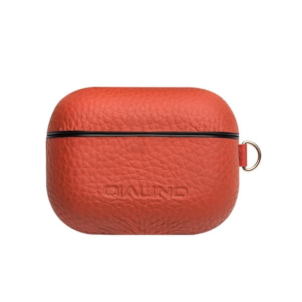 SKALO AirPods Pro QIALINO Äkta Läder Fodral - Röd