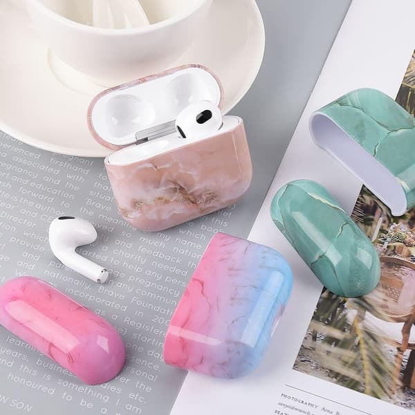 SKALO AirPods 3 Marmor Cover m. Karabinhage - #3