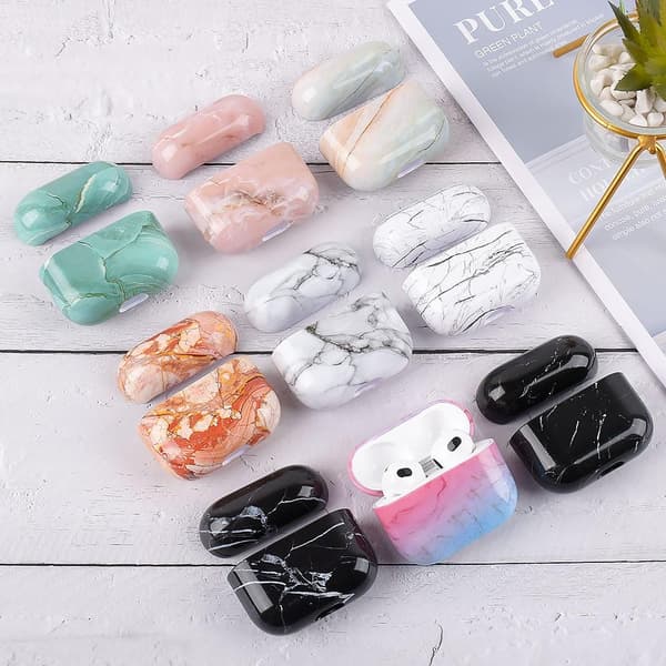 SKALO AirPods 3 Marmor Cover m. Karabinhage - #3