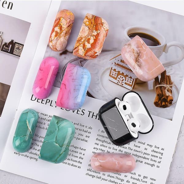 SKALO AirPods 3 Marmor Cover m. Karabinhage - #3