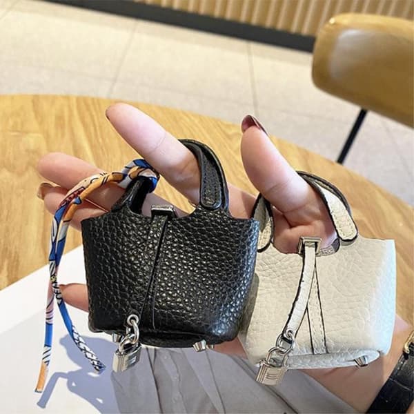 SKALO AirPods 3 Läder handväska - Svart