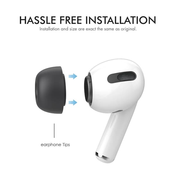 AHASTYLE AirPods Pro 1/2 Öronkuddar i Silikon Svart - Small