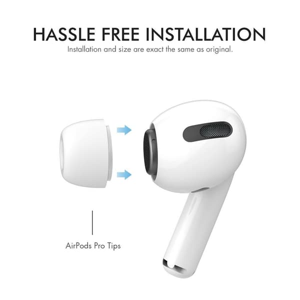AHASTYLE AirPods Pro 1/2 Silikone Ørepropper S+M+L - Sort