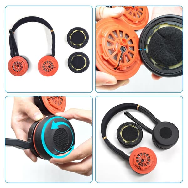 Øreputer for Jabra Evolve 75 / 75+ / 75 UC / 75MS Sort