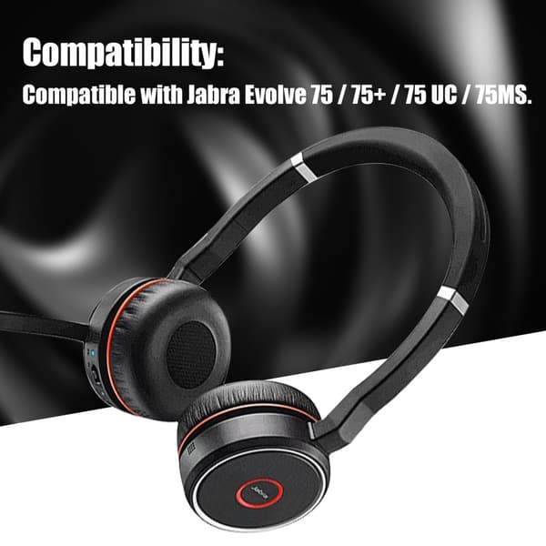 Øreputer for Jabra Evolve 75 / 75+ / 75 UC / 75MS Sort