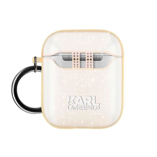 Airpods Silikongel glitterfodral Choupette Ikonik Karl Lagerfeld roséguld