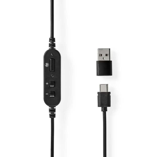 Headset NEDIS CHSTU310BK On-Ear USB-A/C