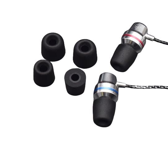 INF Erstatning øreplugger med minneskum for 5,1-6 mm øretelefoner medium 3-par Sort