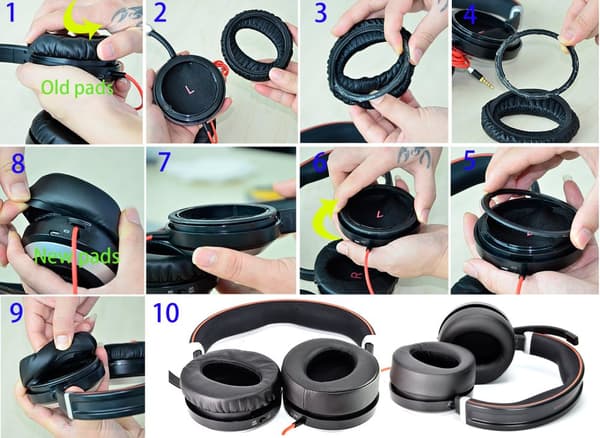 INF Ørepuder til Jabra Evolve 80 UC 1 par Sort