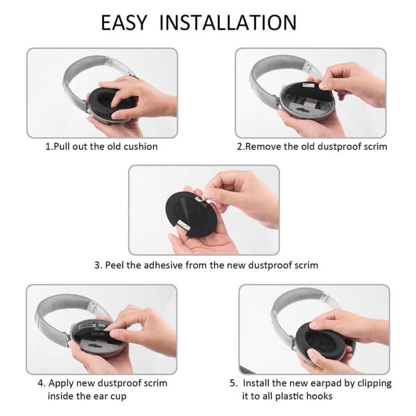 INF Ørepuder 1 par Bose QC35/SoundTrue Sort