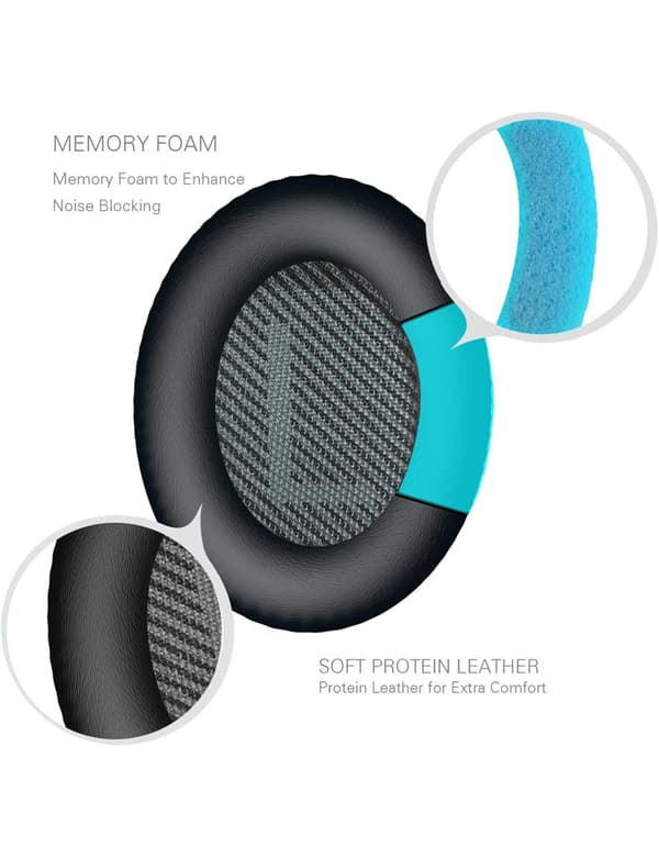 INF Ørepuder Bose QC35/25/15, AE2, AE 2i, AE 2w, SoundTrue, SoundLink Sort