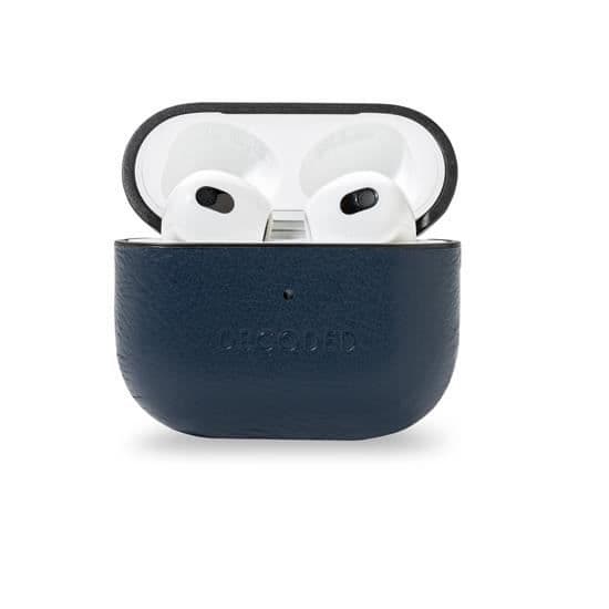 Coque AirPods 3 - Decoded - AirCase Lite - Mörkblå - TPU - Full grain läder - Trådlös