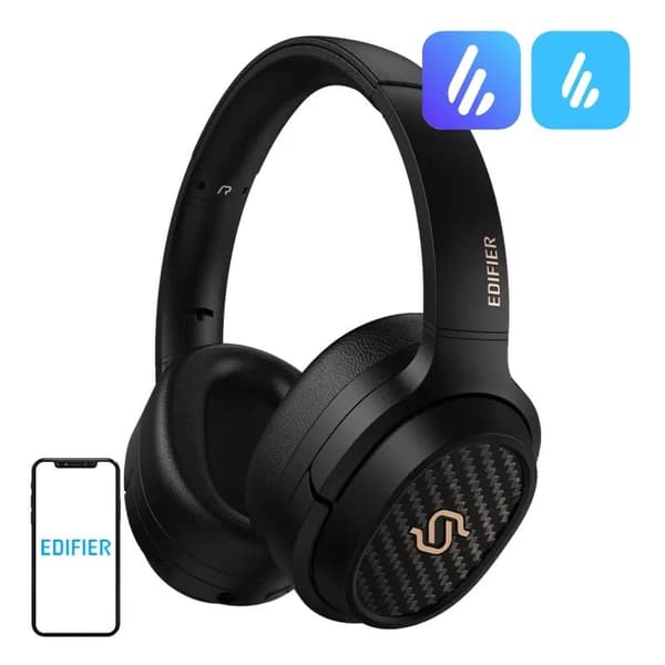 CASTI Edifier wireless-fir,standard,multimedia,smartphone,mic pe casca,conectare BT 5.2,1500mAh,driver 89x70mm planar magnetic,USB-C,Jack 3.5 mm,negru