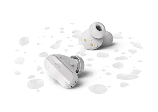 Philips True Wireless Headphones TAT3508WT/00, IPX4 water resistant, Noise Canceling, Up to 21 hours of play time, White