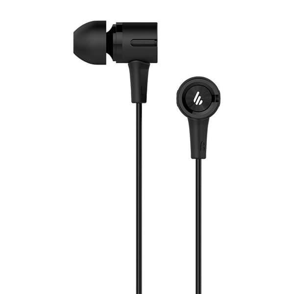 CASTI Edifier, cu fir, intraauriculare - butoni, pt smartphone, microfon pe fir, conectare prin Jack 3.5 mm, buton in-line, negru, "P205-BK", (timbru