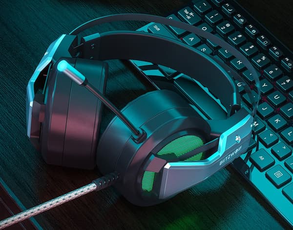 BlitzWolf BW-GH1 Gaming Headphones with Microphone / RGB / 2.2m Cable