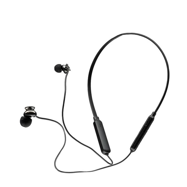 CASTI  Spacer, wireless, intraauriculare cu fir de legatura si prindere magnetica, pt smartphone, microfon pe fir, conectare prin Bluetooth 5.0, negru